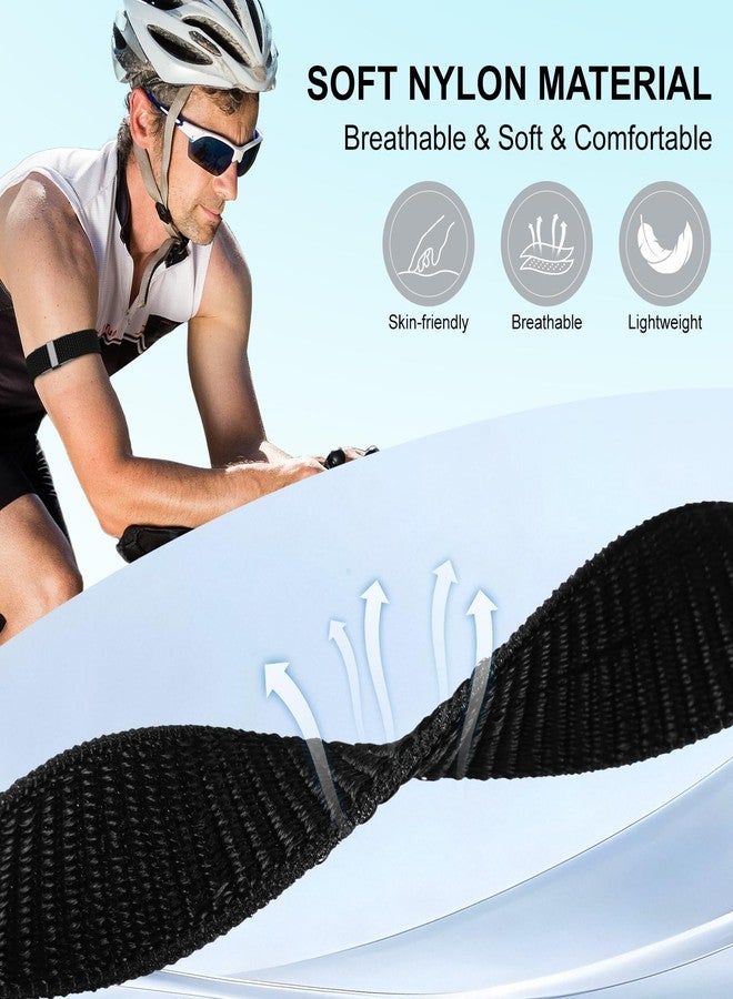 Vigamen Nylon Sport Loop Ankle/Arm Replacement Bands Compatible with Hume Band,Hook and Loop Breathable Soft Bicep Strap for Women Men,Adjustable Wristband for Fitness Tracker,Black - Image 2