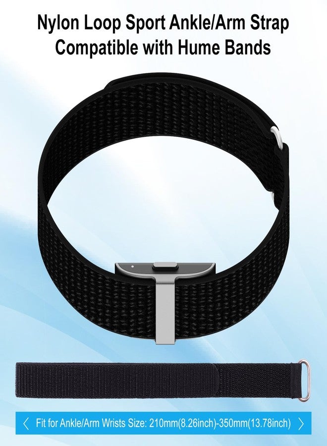 Vigamen Nylon Sport Loop Ankle/Arm Replacement Bands Compatible with Hume Band,Hook and Loop Breathable Soft Bicep Strap for Women Men,Adjustable Wristband for Fitness Tracker,Black - Image 3