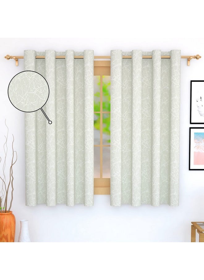 Story@Home Story@Home Window Room Darkening Curtains 5 Feet Set of 1 | Branches Design Window Curtain | Thermal Insulated Curtains | Curtains for Living Room | (116 x 152 cm, Off White) | Perfect for Home Decor  - Image 4