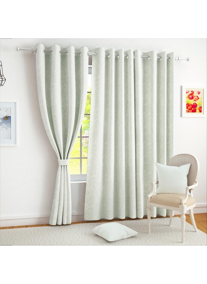 Story@Home Story@Home Window Room Darkening Curtains 5 Feet Set of 1 | Branches Design Window Curtain | Thermal Insulated Curtains | Curtains for Living Room | (116 x 152 cm, Off White) | Perfect for Home Decor  - Image 1