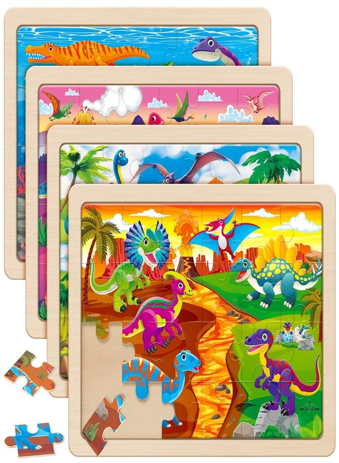 SYNARRY Large Wooden Dinosaur Puzzles for Toddlers 3-5, Wood Dino Puzzles for Kids Ages 4-6, Dinosaur Toys for Kids 3-5, Preschool Educational Children Learning Gifts for 3 4 5 Year Old Boys Girls - Image 1