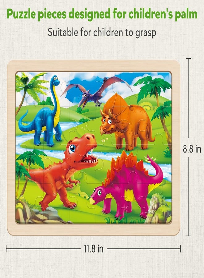 SYNARRY Large Wooden Dinosaur Puzzles for Toddlers 3-5, Wood Dino Puzzles for Kids Ages 4-6, Dinosaur Toys for Kids 3-5, Preschool Educational Children Learning Gifts for 3 4 5 Year Old Boys Girls - Image 5