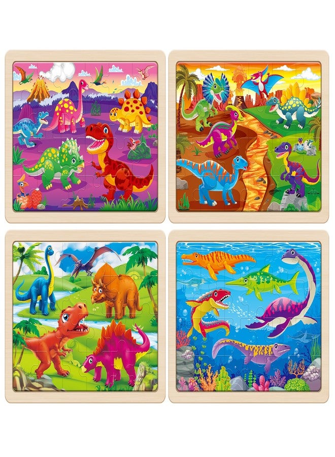 SYNARRY Large Wooden Dinosaur Puzzles for Toddlers 3-5, Wood Dino Puzzles for Kids Ages 4-6, Dinosaur Toys for Kids 3-5, Preschool Educational Children Learning Gifts for 3 4 5 Year Old Boys Girls - Image 2