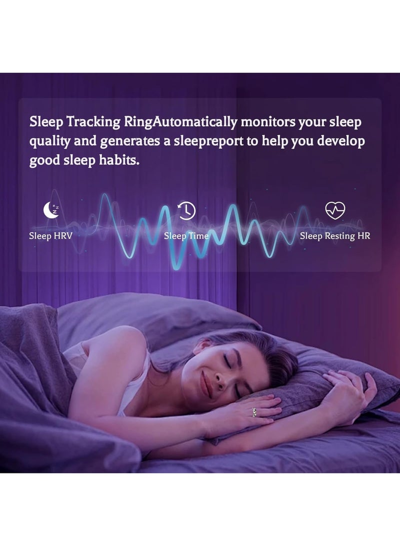 SOLARAE Smart Ring, 18.9 MM IP68 Waterproof Sports Ring with Charging Case, Fitness Tracking Ring with Heart Rate Monitor, Blood Oxygen Monitor, Sleep Tracking, Remote Photograph, Short Video Control, Black - Image 3