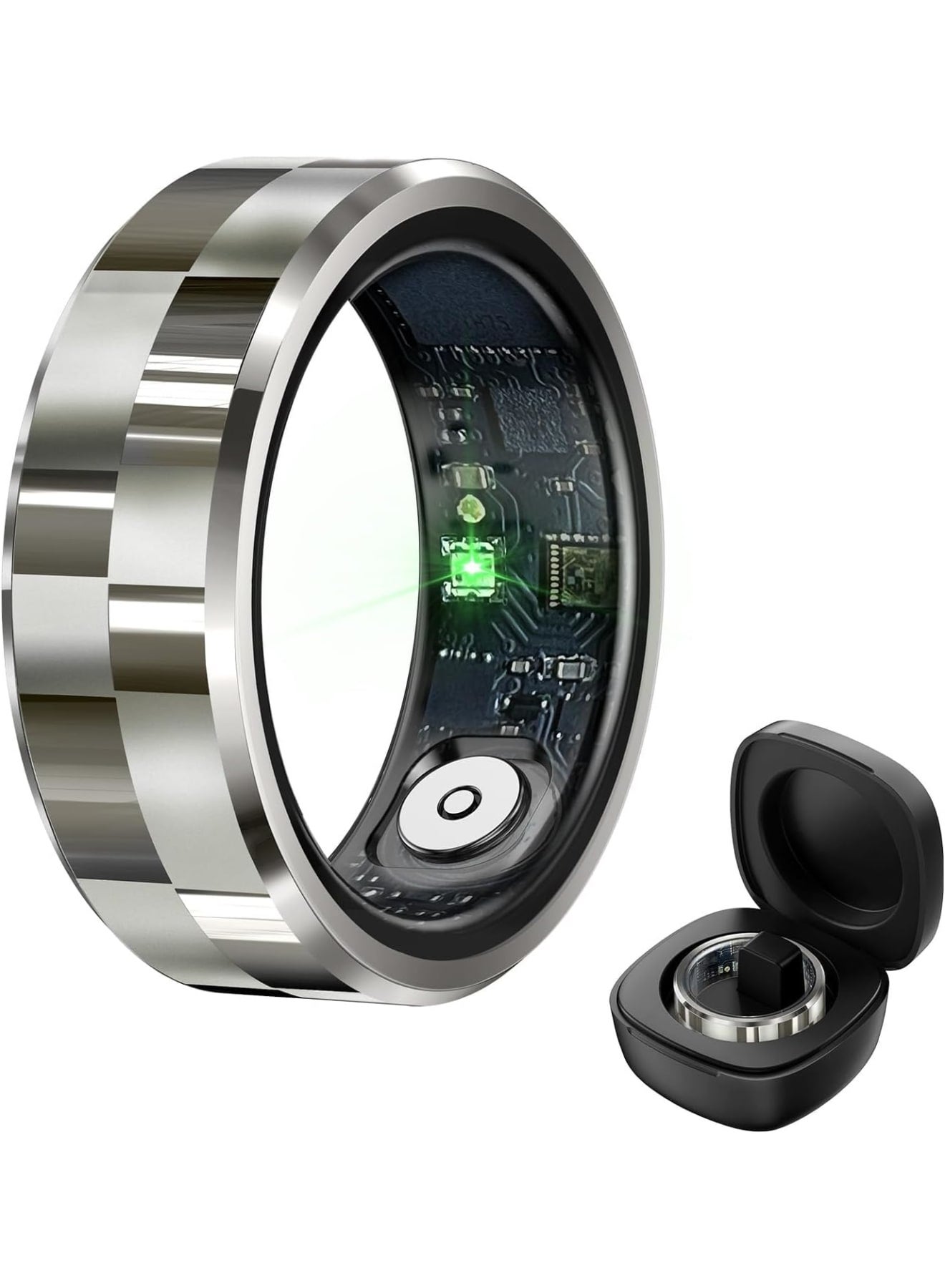 SOLARAE Smart Ring, 18.9 MM IP68 Waterproof Sports Ring with Charging Case, Fitness Tracking Ring with Heart Rate Monitor, Blood Oxygen Monitor, Sleep Tracking, Remote Photograph, Short Video Control, Black