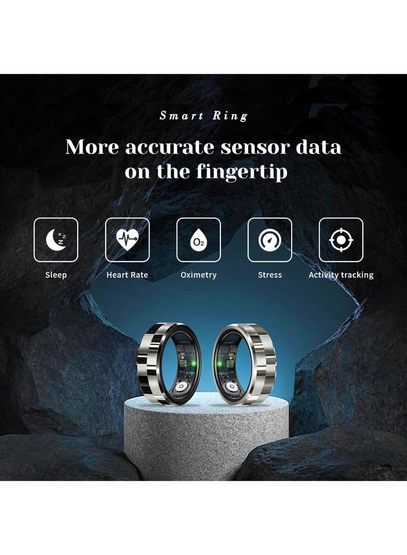 SOLARAE Smart Ring, 18.9 MM IP68 Waterproof Sports Ring with Charging Case, Fitness Tracking Ring with Heart Rate Monitor, Blood Oxygen Monitor, Sleep Tracking, Remote Photograph, Short Video Control, Black - Image 2