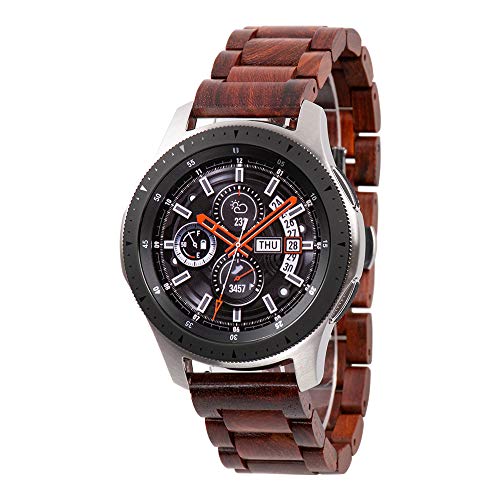 Kinobo Band 22mm Compatible With Samsung Galaxy Watch 3 45mm / Gear S3 Frontier Smartwatch 46mm Lightweight Wood Watchband Quick Release Strap Replacement Bracelet Wristband (Sandalwood-22MM) - Image 4