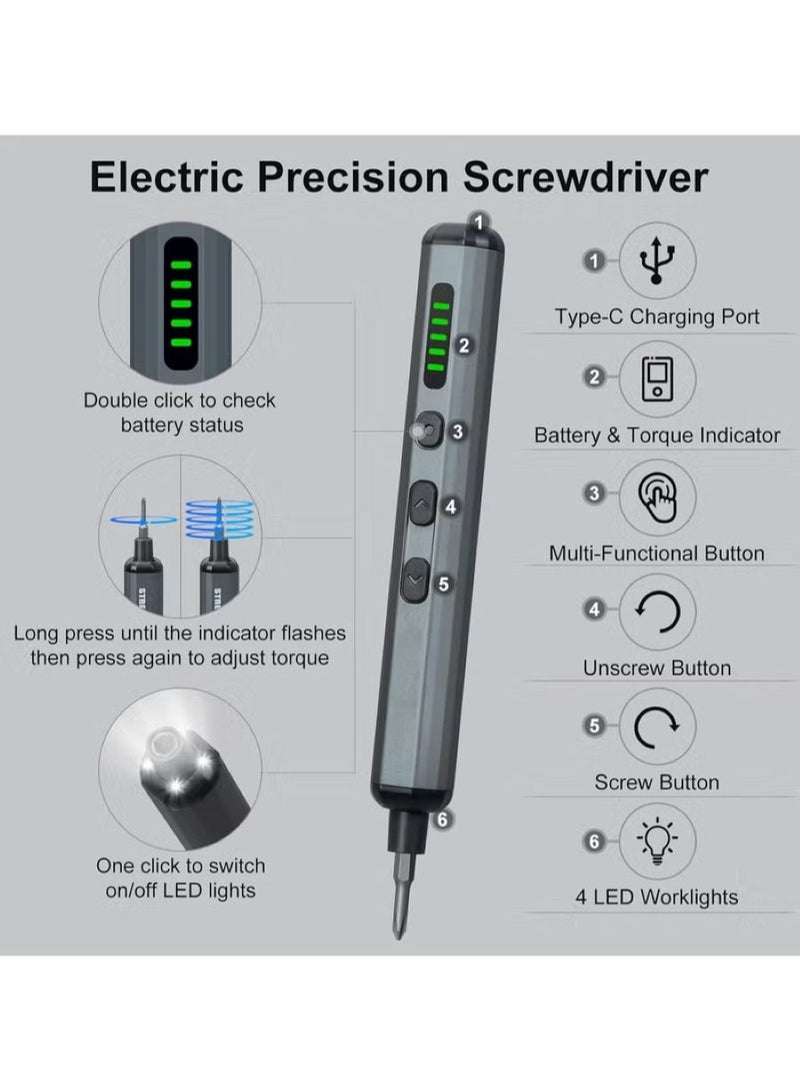 Electric Screwdriver Set, 68 in 1 Electric Screwdriver Kit, 2 Torque Settings, Pop-Up Magnetic Case, Precision Screwdriver Cordless Repair Tool for Eyeglasses,Laptop,Watch,Camera,Console  - Image 2