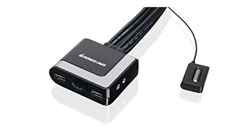 IOGEAR 2-Port USB HDMI Cabled KVM Switch - 1920 x 1200 60Hz - Hotkey or Remote Button Switch - 2.1 Stereo - USB 2.0 Mouse Port Can Be Used As USB Hub and USB Peripheral Sharing - Mac / Win - GCS62HU - Image 2