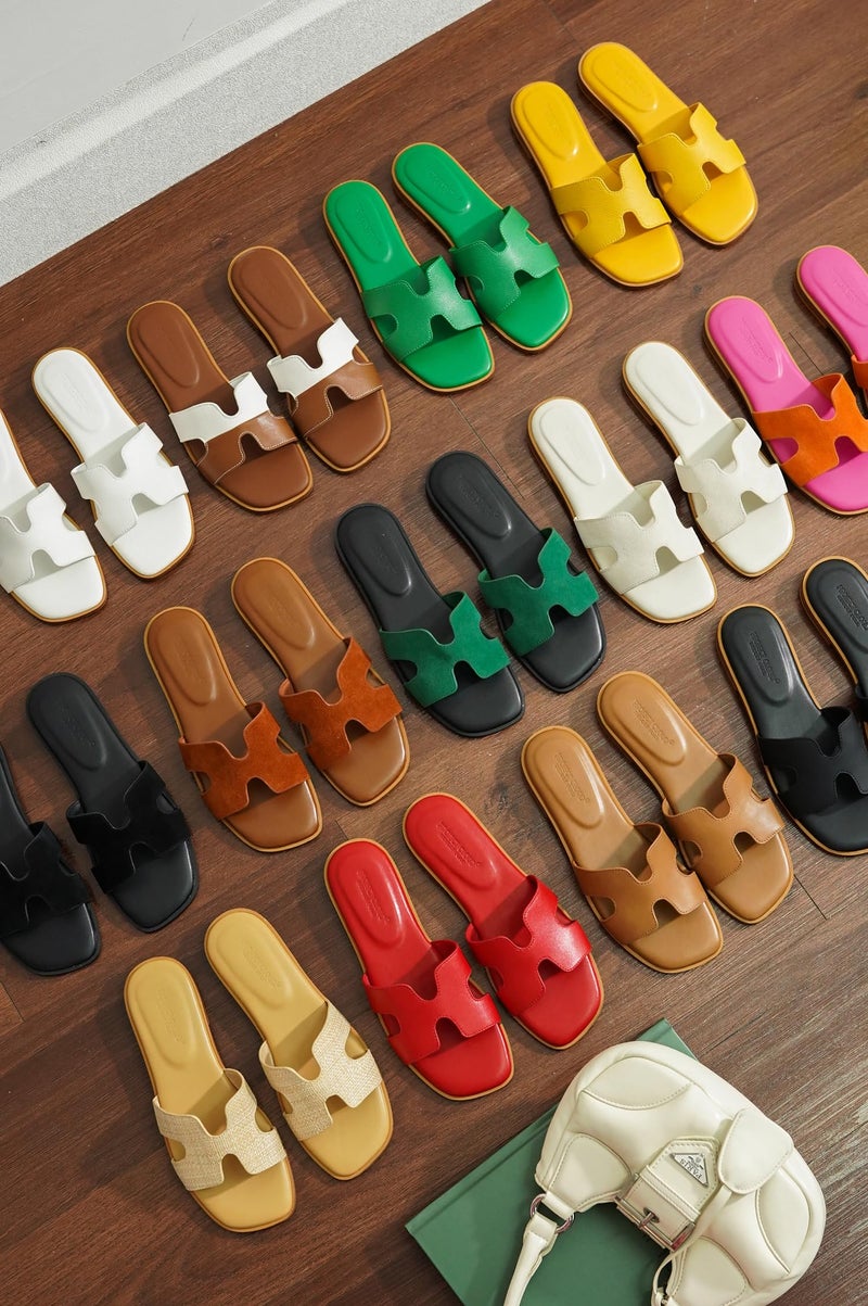 Project Cloud 100% Genuine Leather Sandals for Women 2026 - Fashion Flat Womens Sandals with Memory Foam Insole Slides Sandals Women Footwear - Mules Women's Sandals (Jannel, Blk, 7) - Image 3