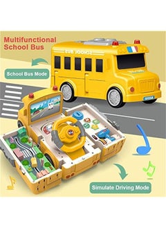 Kids School Bus Toy with Sound and Light, Simulation Steering Wheel Gear Toy, Toddlers School Bus Toys with Music Education Knowledge Simulation Driving Bus Toys, Gift for 3-6 Boys & Girls - pzsku/ZE1615E24CB3AD6AF5B4BZ/45/_/1728907820/504ec1a2-2053-4fd5-a4a8-e6c3d9cf5bd0