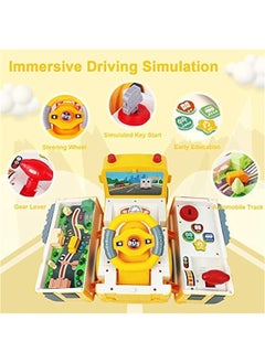 Kids School Bus Toy with Sound and Light, Simulation Steering Wheel Gear Toy, Toddlers School Bus Toys with Music Education Knowledge Simulation Driving Bus Toys, Gift for 3-6 Boys & Girls - pzsku/ZE1615E24CB3AD6AF5B4BZ/45/_/1728907846/56646452-1dd5-4f3a-ba56-15a724ca3039