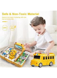 Kids School Bus Toy with Sound and Light, Simulation Steering Wheel Gear Toy, Toddlers School Bus Toys with Music Education Knowledge Simulation Driving Bus Toys, Gift for 3-6 Boys & Girls - pzsku/ZE1615E24CB3AD6AF5B4BZ/45/_/1728907900/4b136859-4800-4416-b4da-83832c8158e4