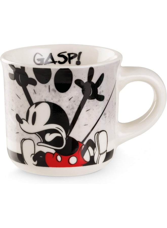 EGAN كوب صغير ميكي أنا وميني أنا – 80 مل كوب إسبريسو | كوب قابل للجمع | بورسلين جديد | آمن للاستخدام في الميكروويف وغسالة الصحون | هدية لعشاق القهوة والشاي (ميكي رمادي) - Image 1