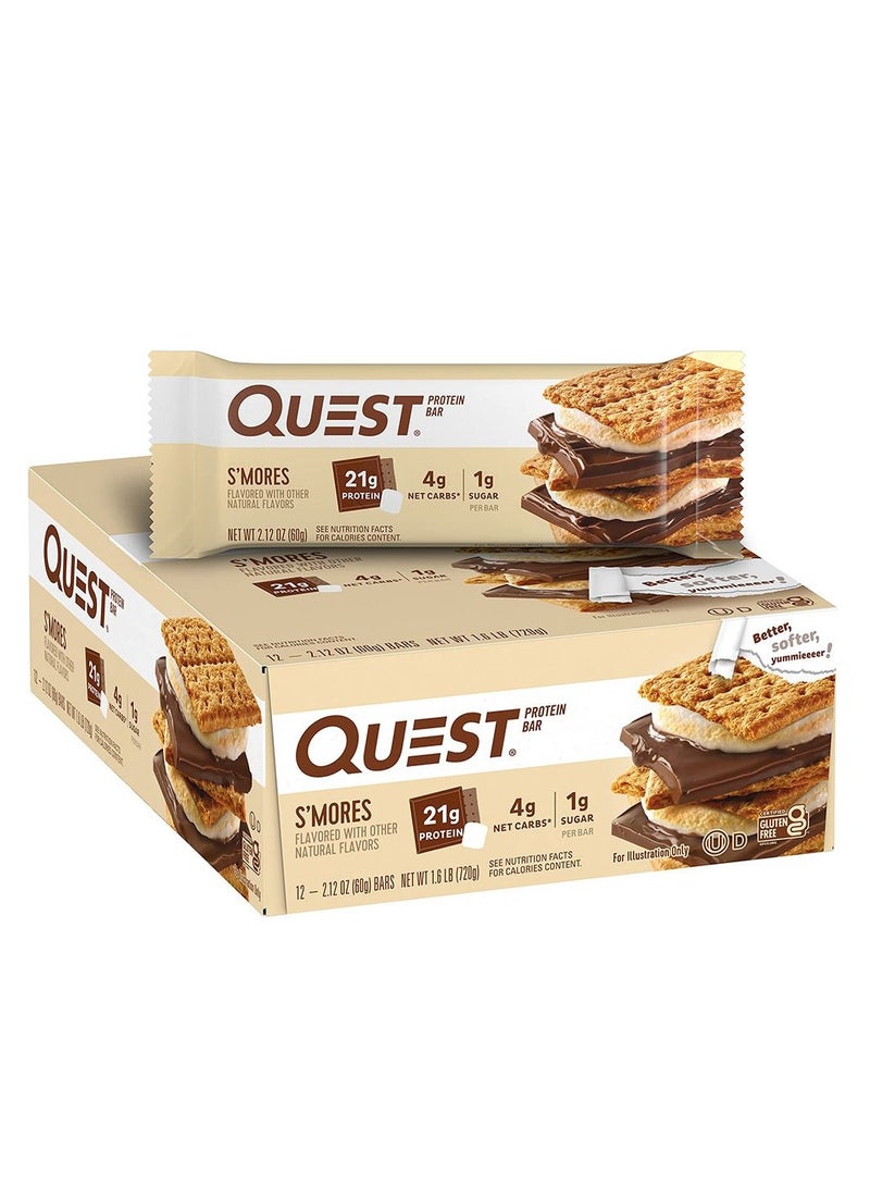 Quest Protein Bar S'mores 60g Pack of 12 - Image 1