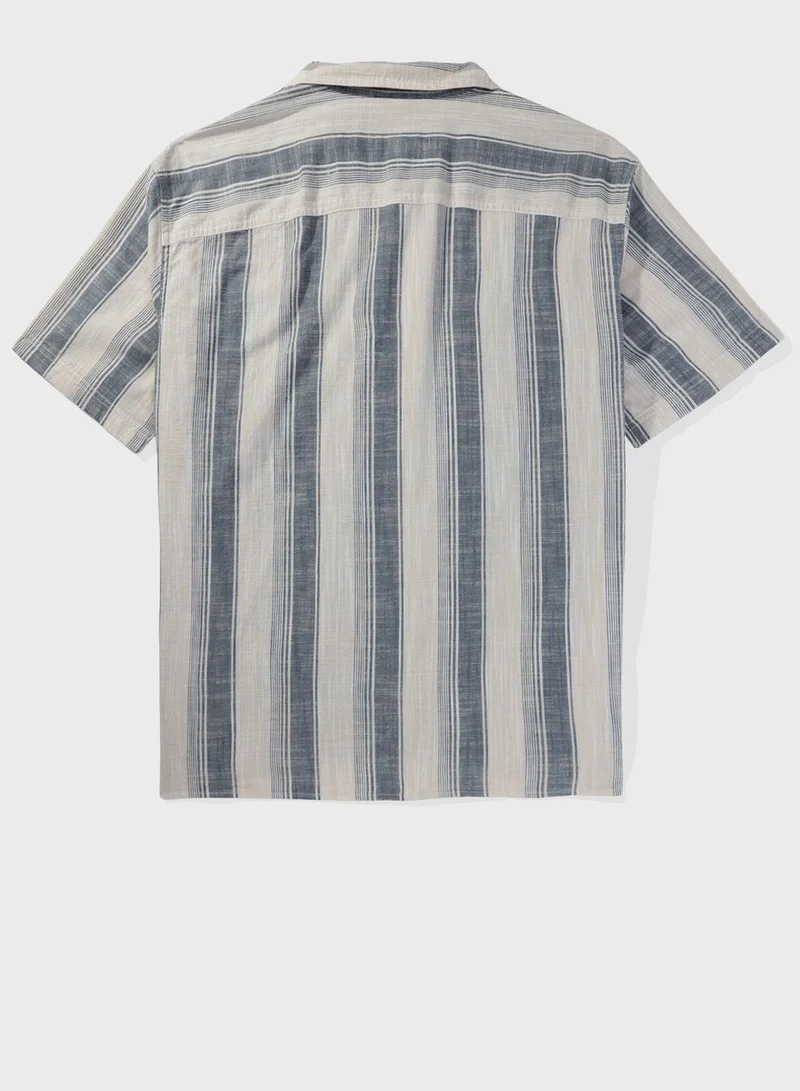 American Eagle Striped Button Down Poolside Shirt