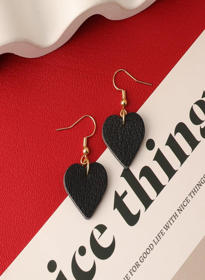 KINIVA Heart Earrings for Women,Trendy Heart Dangle Drop Earrings for Party Prom,Christmas Valentines Jewelry Gifts for Her (117 Black) - Image 4