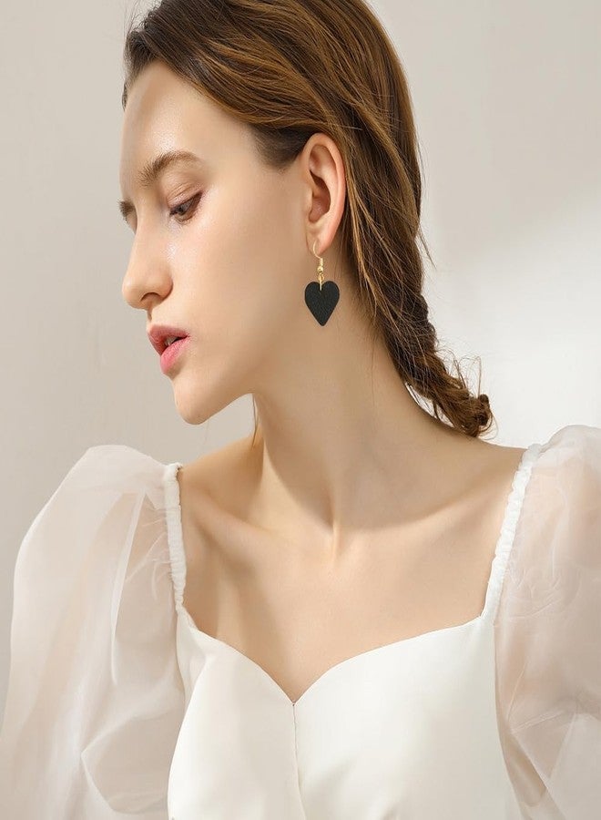 KINIVA Heart Earrings for Women,Trendy Heart Dangle Drop Earrings for Party Prom,Christmas Valentines Jewelry Gifts for Her (117 Black) - Image 3
