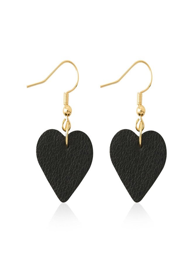 KINIVA Heart Earrings for Women,Trendy Heart Dangle Drop Earrings for Party Prom,Christmas Valentines Jewelry Gifts for Her (117 Black) - Image 1
