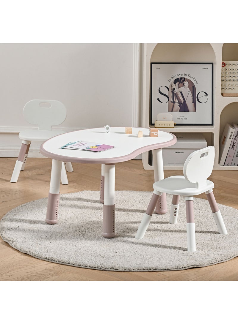 ماركولو طقم طاولة وكرسي للأطفال – مكتب عصري قابل لتعديل الارتفاع للدراسة واللعب والأنشطة – خالٍ من مادة BPA، متين وسهل التنظيف (وردي) - Image 4