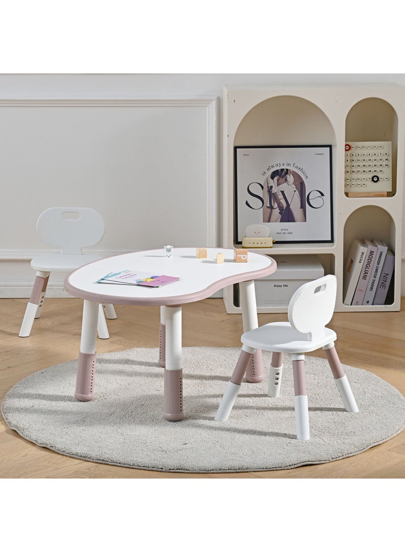 ماركولو طقم طاولة وكرسي للأطفال – مكتب عصري قابل لتعديل الارتفاع للدراسة واللعب والأنشطة – خالٍ من مادة BPA، متين وسهل التنظيف (وردي) - Image 5
