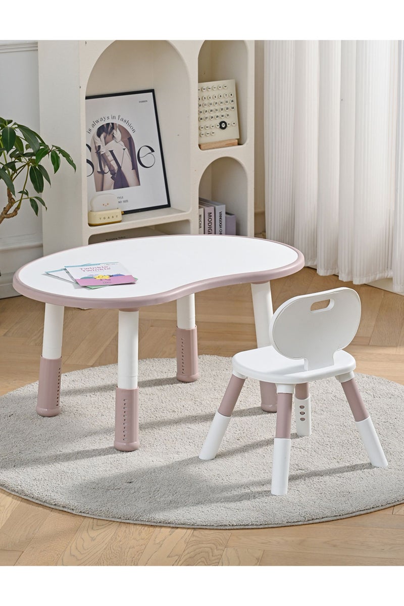 ماركولو طقم طاولة وكرسي للأطفال – مكتب عصري قابل لتعديل الارتفاع للدراسة واللعب والأنشطة – خالٍ من مادة BPA، متين وسهل التنظيف (وردي) - Image 2