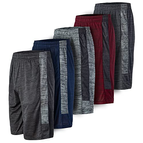 Essential Elements Athletic Shorts for Men - 5 Pack Men's Activewear with Pockets, Quick Dry Basketball Shorts - Sports Shorts for Workout, Gym, Running - Image 1
