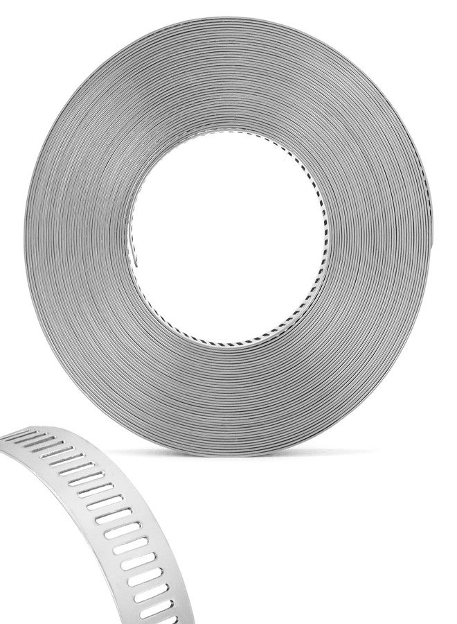 كيو دبليو او ار كي مجموعة مشابك أنابيب معدنية كبيرة من QWORK - حزام من الفولاذ المقاوم للصدأ 304، حزام بطول 32.8 قدم مع 24 مثبتًا أقوى للتثبيت الآمن، ومقاوم للتآكل، ومقاوم للماء، بتصميم حافة ناعمة - Image 2