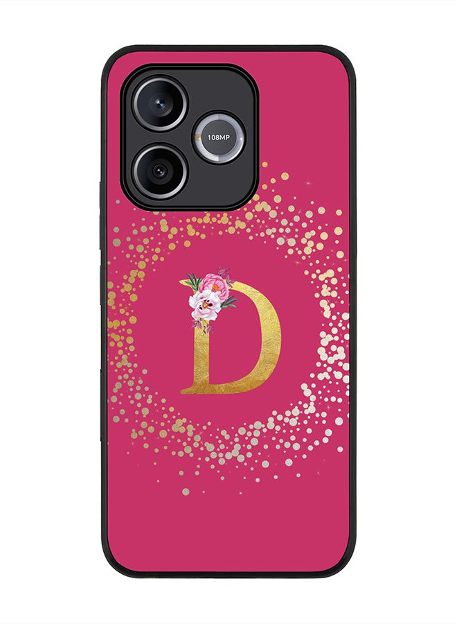 Stylizedd For Honor 600 Lite / 500 Smart / Honor X80i Case,Slim fit Camera Protection, Shockproof Thin Phone cover  - Custom Monogram Floral - D ( Deep Pink ) - Image 1