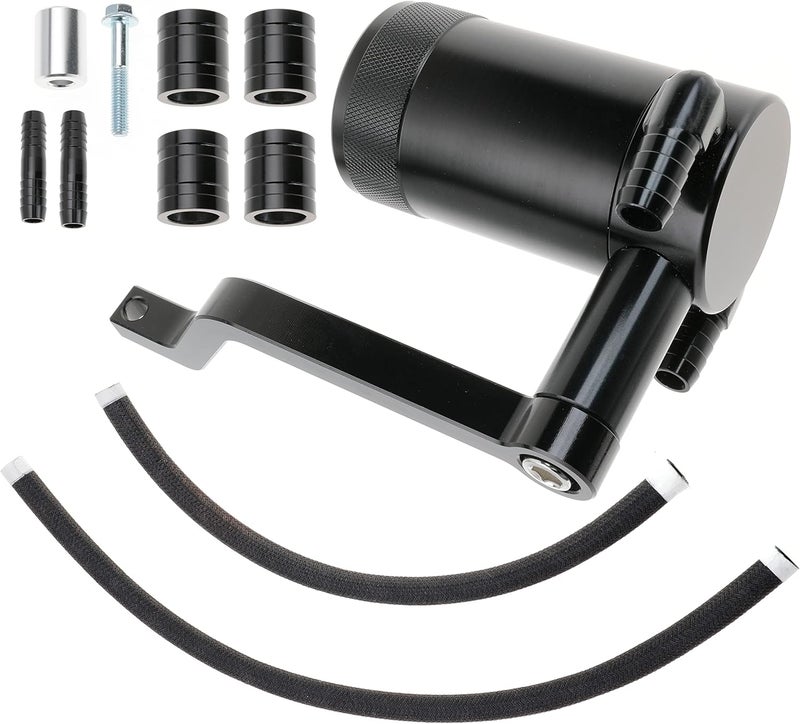 Jofynzo Billet Catch Can with HEMI Technology Z-Bracket for Dodge Challenger, Charger, Chrysler 300, Jeep Grand Cherokee (Black) - Image 1