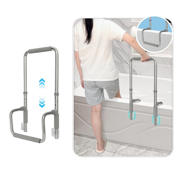 BATH TUB HANDLES FOR SENIORS SHOWER RAILS ELDERLY ADULTS SAFETY BATHTUB CLAMP GRAB BARS HELPER NO DRILL HANDICAP BATHROOM TUB SUPPORT BAR ASSIST DEVICES HELP GETTING OUT OF BATHTUB