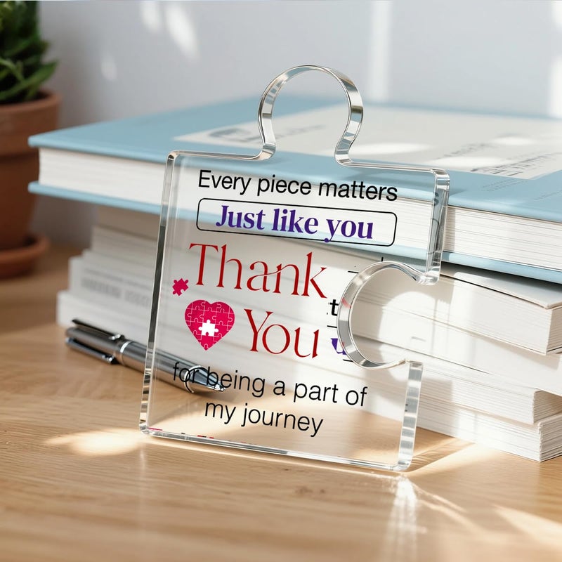 Yigaue Thank You Gifts for Coworkers Appreciation Gift Retirement Gifts for Colleagues Employees Boss, Every Piece Matters Just Like You Acrylic Puzzle Piece Plaque Office Decor - Image 5