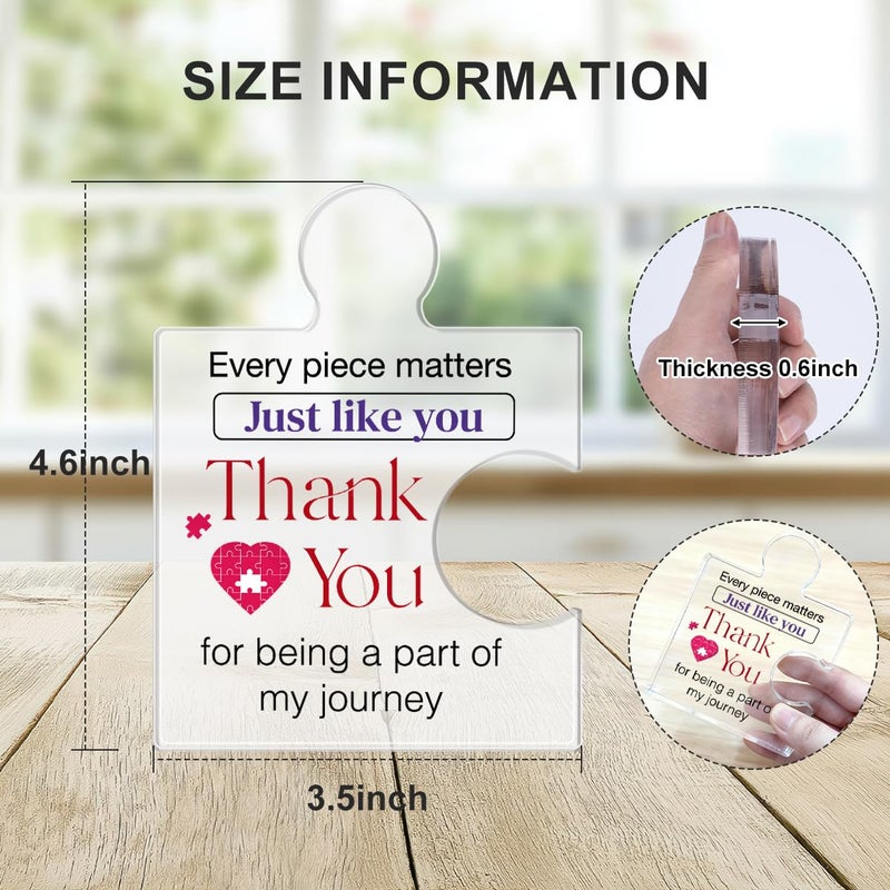 Yigaue Thank You Gifts for Coworkers Appreciation Gift Retirement Gifts for Colleagues Employees Boss, Every Piece Matters Just Like You Acrylic Puzzle Piece Plaque Office Decor - Image 2