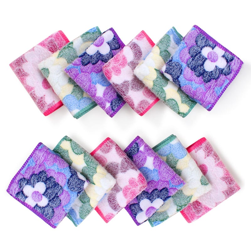 Outlay Home Face Towel/Handkerchief/Rumal/Hankey Microfiber Small Size -Soft and Super Absorbent Face Towels for Women's, Kids and Newborn Babies - Set of 12, 25x25 CM - 1 Dozen - Image 5