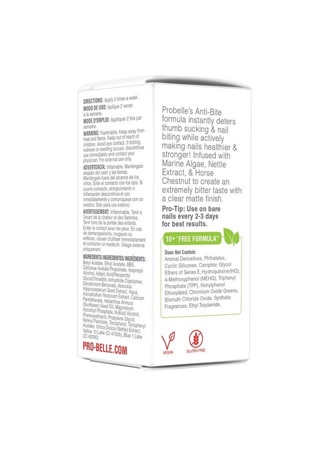 Probelle Anti-Bite, Nail Biting Treatment for Kids & Adults to Quit habit, No Bite Nail Polish Deterrent, Thumb Guard & Prevents Finger Sucking, Bitter Taste Nail Care, For Ages 3+, 0.5 fl oz (15 ml) - Image 2