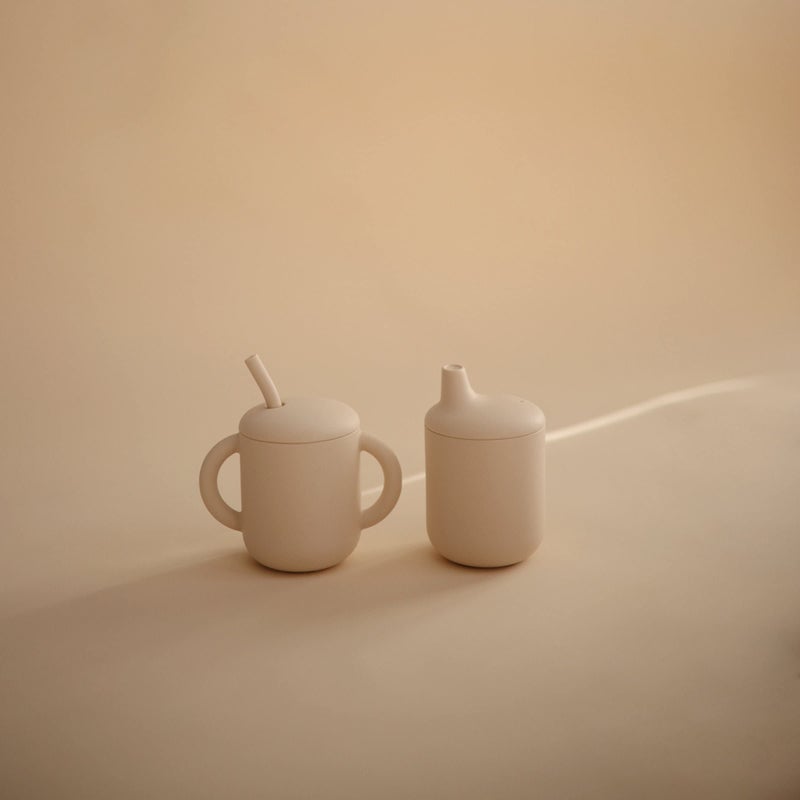 mushie 100% Silicone Training Cup & Straw for Toddlers | 6 Months+ (Shifting Sand) - Image 2