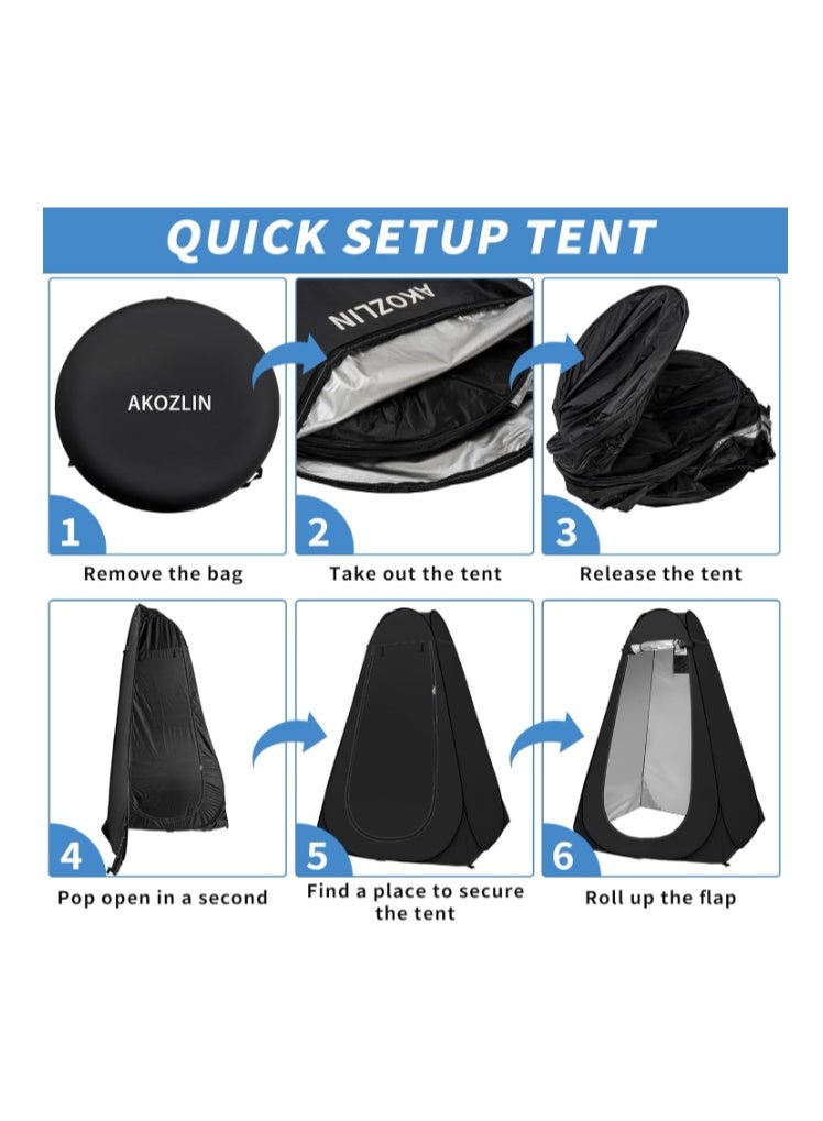 OUUTMEE Portable Folding Toilet Tent, Outdoor Changing Clothes Tent, Outdoor Privacy Tent, Pop-up Shower Tent, Beach Dressing Room with Carry Bag, Suitable for Shower/Toilet/Camping/Beach - Image 4