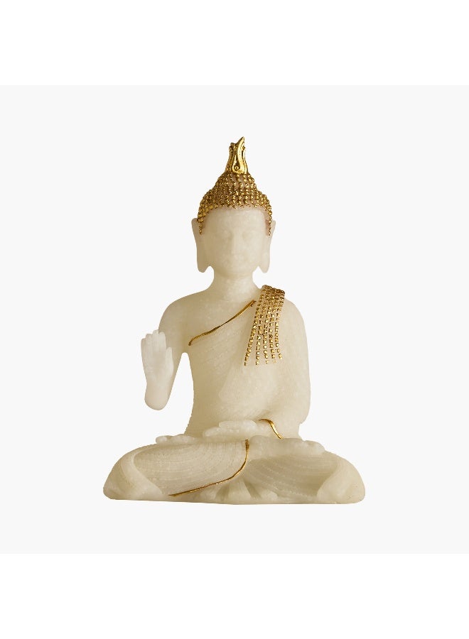 Home Box Polyresin Marble Dust Buddha Figurine - White - Image 5