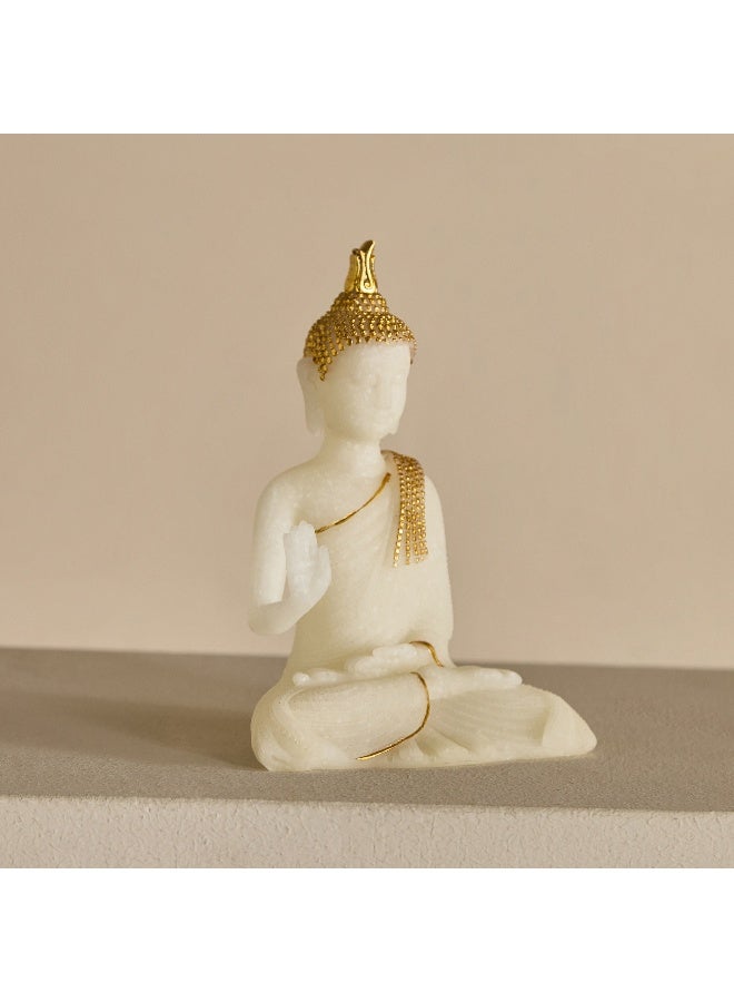 Home Box Polyresin Marble Dust Buddha Figurine - White - Image 2