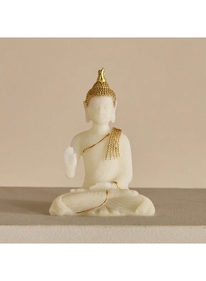 Home Box Polyresin Marble Dust Buddha Figurine - White - Image 1