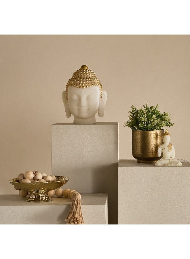 Home Box Polyresin Marble Dust Buddha Figurine - White - Image 4