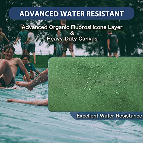 Ezcasch 5’x7’ Canvas Tarps Heavy Duty Waterproof Tarpaulins with Aluminum Grommets,UV Resistant, 22Mil Multipurpose Drop Cloth, 14oz Cover Sheet for Outdoor and Indoor Use with Ropes Green - Image 2