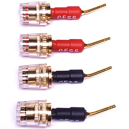 CNCESS CESS-162 Pin Banana Plug to 4mm Female Banana Jack/Speaker Wire, 4 Pack (Screw-Type to 4mm) - Image 2