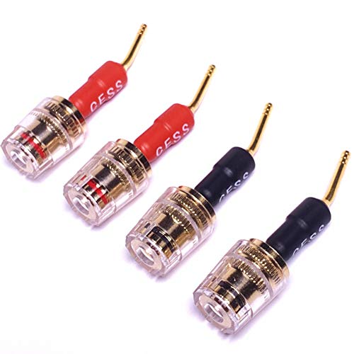 CNCESS CESS-162 Pin Banana Plug to 4mm Female Banana Jack/Speaker Wire, 4 Pack (Screw-Type to 4mm) - Image 1