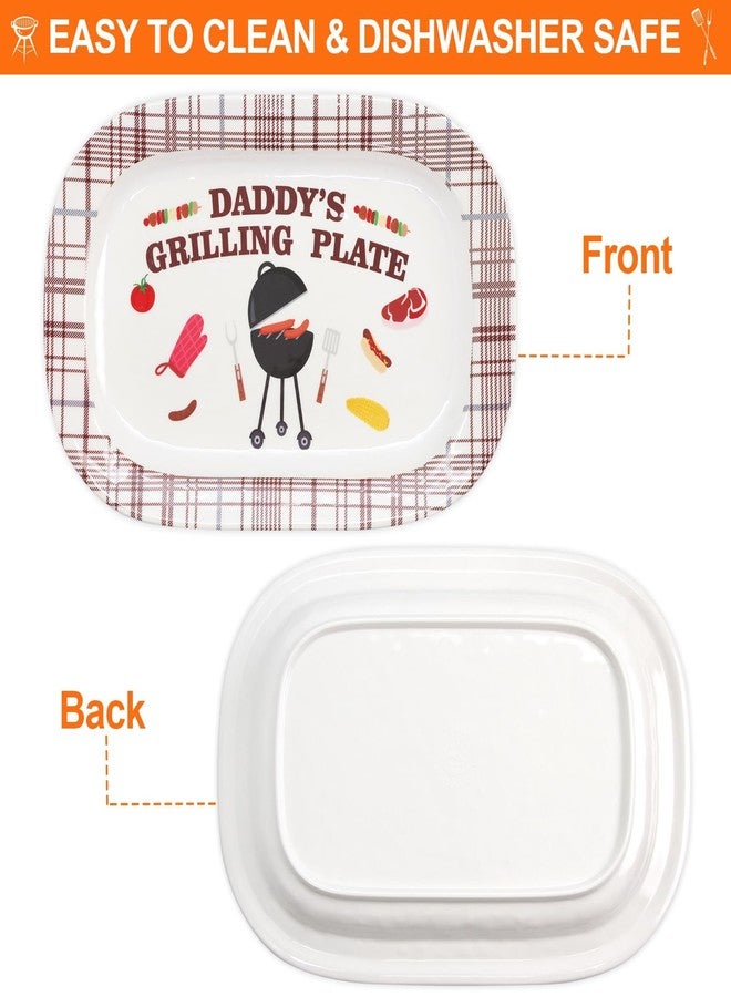 WorldBazaar Fathers Day Gift Daddys Grill Plate Grilling Platter Dad Barbecue Serving Tray Dishes Men Grandpa BBQ Plaid Holiday Birthday Father's Gifts - Image 2
