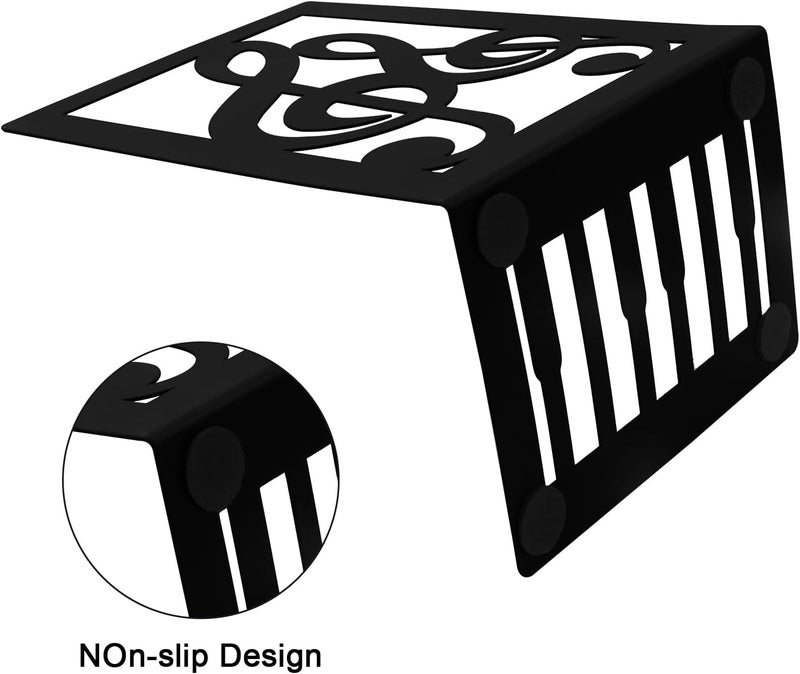 Winterworm 1 Pair Black Book Ends Musical Note Modern Bookends for ShelvesMetal Music Themed Book Holder Journal Book Organizer CD Holder Office Home Decorative Bookends for Back to School Student Kids Gift - Image 3