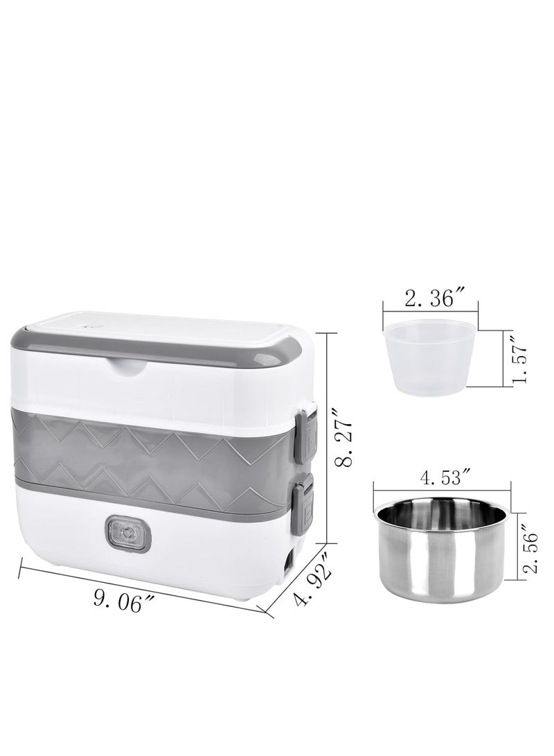 2-Layer Portable Electric Food Heater Lunch Box,with 4 Stainless Steel Container, Mini Removable 304 Stainless Steel 220v Food Heater - Image 5