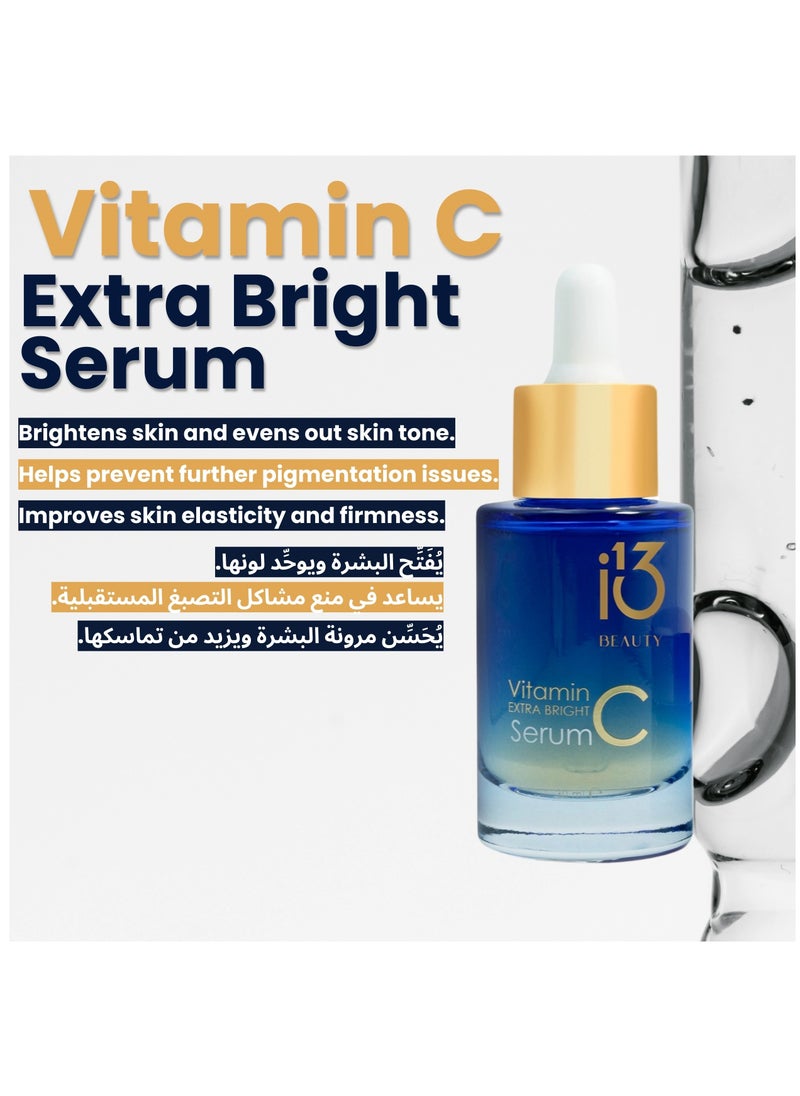 i13 Beauty - i13 Beauty Vitamin C Extra Bright Serum – Deep Hydration, Skin Brightening, Dark Spot Corrector, Anti-Aging & Firming Formula – Hyaluronic Acid & Antioxidant Boost – 30ml - Image 1