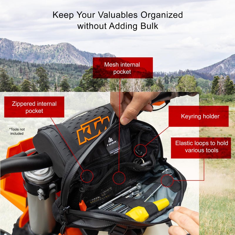 TUSK Handlebar Bag Dirt Bike/Adventure/Snow Bike/ATV/Compatible with SURRON SUR-RON/eBike/MTB/ 2.3L Capacity - Image 2