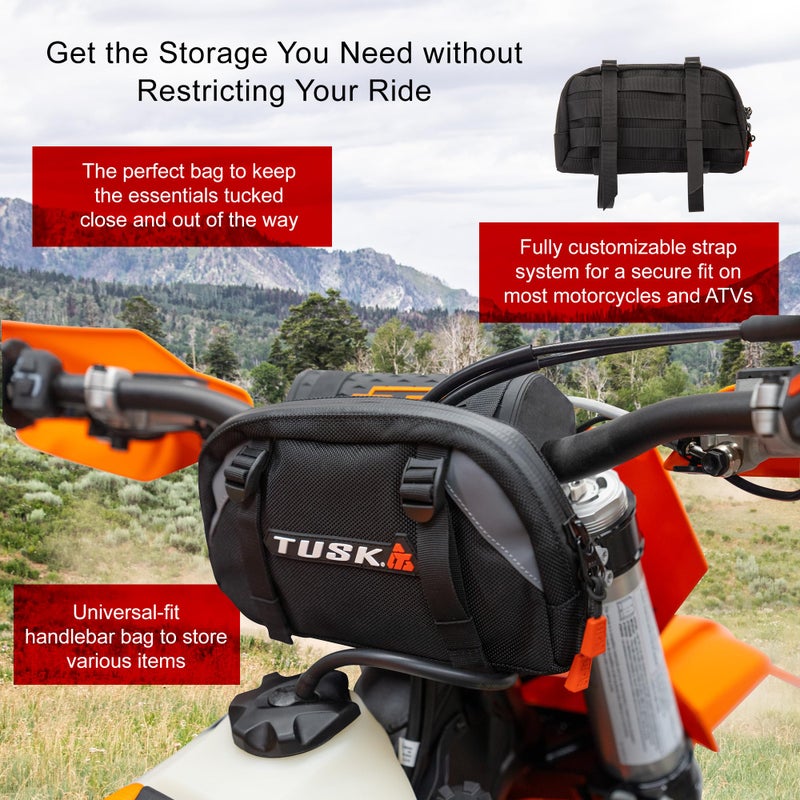 TUSK Handlebar Bag Dirt Bike/Adventure/Snow Bike/ATV/Compatible with SURRON SUR-RON/eBike/MTB/ 2.3L Capacity - Image 3